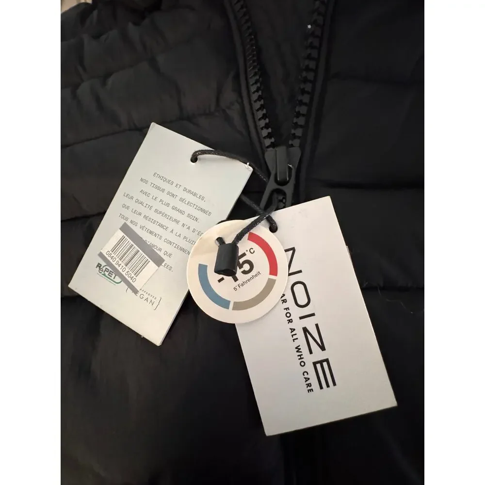 New NOIZE Nordstrom Kids Black, Hooded Full-Zip Puffer Jacket Large Ret $195